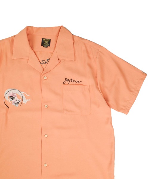 HOUSTON(ヒューストン)の「【UT207】【HOUSTON/ヒューストン】FUUJIN & RAIJIN SOUVENIR SHIRT 41278(シャツ/ブラウス・メンズ・ブラック/オレンジ・LARGE)」の13枚目の写真