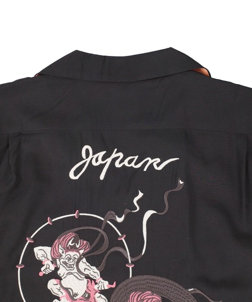 HOUSTON(ヒューストン)の「【UT207】【HOUSTON/ヒューストン】FUUJIN & RAIJIN SOUVENIR SHIRT 41278(シャツ/ブラウス・メンズ・ブラック/オレンジ・LARGE)」の10枚目の写真