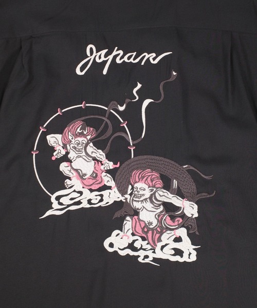 HOUSTON(ヒューストン)の「【UT207】【HOUSTON/ヒューストン】FUUJIN & RAIJIN SOUVENIR SHIRT 41278(シャツ/ブラウス・メンズ・ブラック/オレンジ・LARGE)」の11枚目の写真