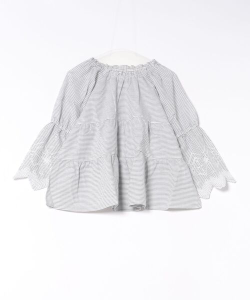 KID BLUE(キッドブルー)の「キッドブルー -26スラブエンブ -8分袖トップス -KODN546 -kidblue(シャツ/ブラウス・レディース・ネイビー/オフホワイト・M)」の2枚目の写真