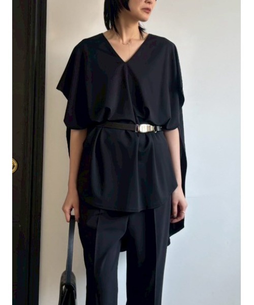 RIM.ARK(リムアーク)の「Relaxed flap tops リラックスド フラップ トップス(Tシャツ/カットソー・レディース・ブルー/ホワイト/ネイビー/ブラック・FREE)」の3枚目の写真