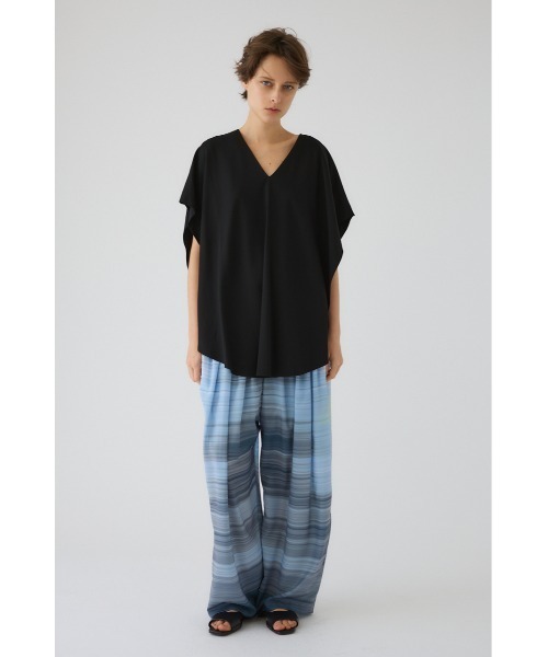 RIM.ARK(リムアーク)の「Relaxed flap tops リラックスド フラップ トップス(Tシャツ/カットソー・レディース・ブルー/ホワイト/ネイビー/ブラック・FREE)」の9枚目の写真