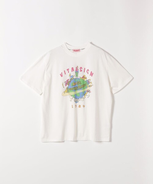 SHIPS any(シップス エニィ)の「VITALSIGN:〈洗濯機可能〉プリント TEE(Tシャツ/カットソー・レディース・ホワイト/ホワイト系その他/ナチュラル・ONE SIZE)」の2枚目の写真