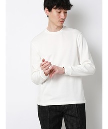 オフィT/Tシャツ/長袖/ウォッシャブル/プレーティング鹿の子/無地