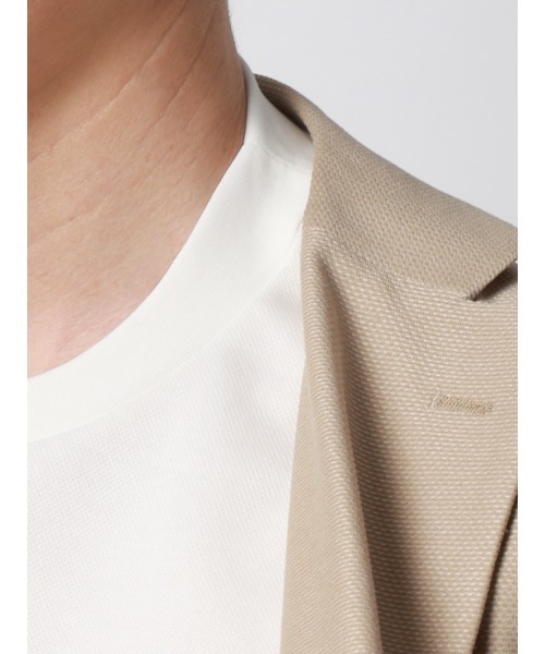 SUIT SQUARE(スーツスクエア)の「オフィT/Tシャツ/長袖/ウォッシャブル/プレーティング鹿の子/無地(Tシャツ/カットソー・メンズ・ブラック/グレー/ホワイト/ブラウン・S/M/L/LL/3L)」の5枚目の写真