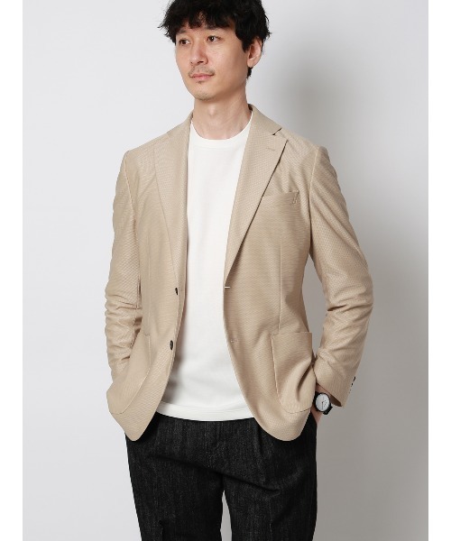 SUIT SQUARE(スーツスクエア)の「オフィT/Tシャツ/長袖/ウォッシャブル/プレーティング鹿の子/無地(Tシャツ/カットソー・メンズ・ブラック/グレー/ホワイト/ブラウン・S/M/L/LL/3L)」の7枚目の写真