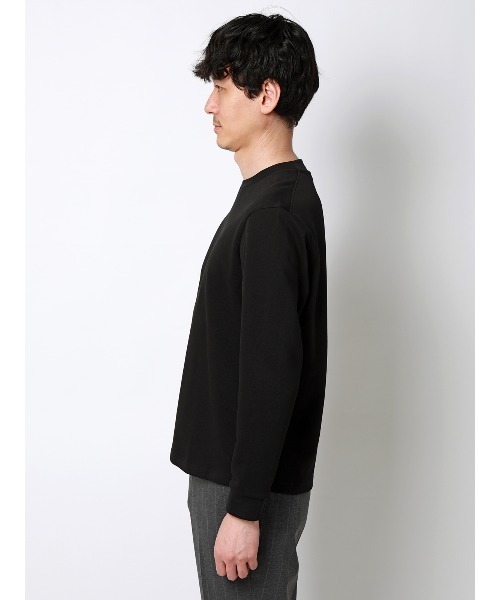 SUIT SQUARE(スーツスクエア)の「オフィT/Tシャツ/長袖/ウォッシャブル/プレーティング鹿の子/無地(Tシャツ/カットソー・メンズ・ブラック/グレー/ホワイト/ブラウン・S/M/L/LL/3L)」の9枚目の写真