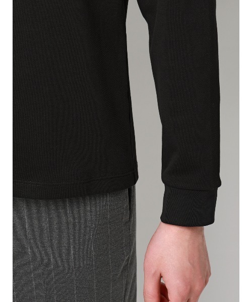 SUIT SQUARE(スーツスクエア)の「オフィT/Tシャツ/長袖/ウォッシャブル/プレーティング鹿の子/無地(Tシャツ/カットソー・メンズ・ブラック/グレー/ホワイト/ブラウン・S/M/L/LL/3L)」の12枚目の写真