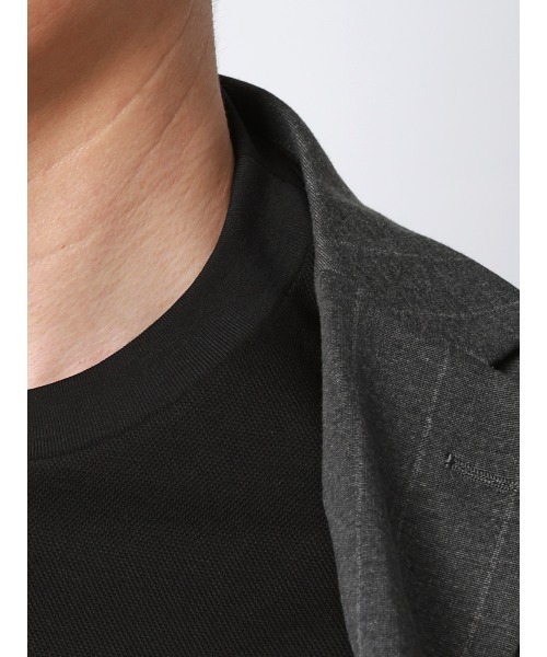 SUIT SQUARE(スーツスクエア)の「オフィT/Tシャツ/長袖/ウォッシャブル/プレーティング鹿の子/無地(Tシャツ/カットソー・メンズ・ブラック/グレー/ホワイト/ブラウン・S/M/L/LL/3L)」の13枚目の写真