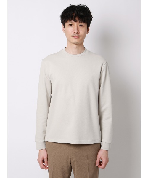 SUIT SQUARE(スーツスクエア)の「オフィT/Tシャツ/長袖/ウォッシャブル/プレーティング鹿の子/無地(Tシャツ/カットソー・メンズ・ブラック/グレー/ホワイト/ブラウン・S/M/L/LL/3L)」の16枚目の写真