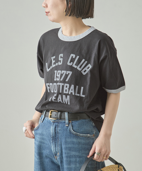 journal standard L'essage(ジャーナルスタンダードレサージュ)の「《L.E.S》リンガーTシャツ(Tシャツ/カットソー・レディース・ベージュ/ホワイト/ブラック・FREE)」の14枚目の写真