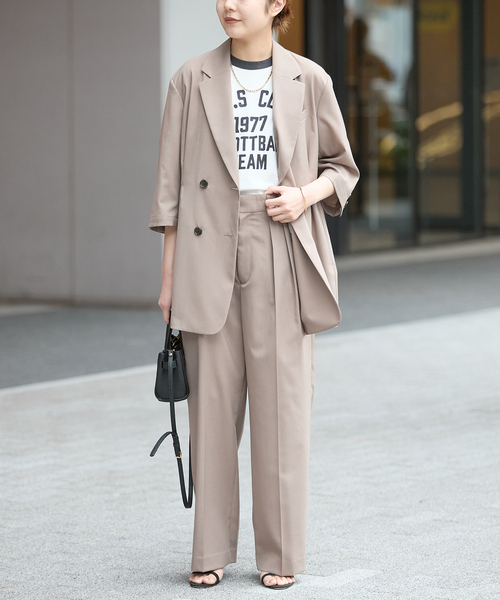 journal standard L'essage(ジャーナルスタンダードレサージュ)の「《L.E.S》リンガーTシャツ(Tシャツ/カットソー・レディース・ベージュ/ホワイト/ブラック・FREE)」の18枚目の写真