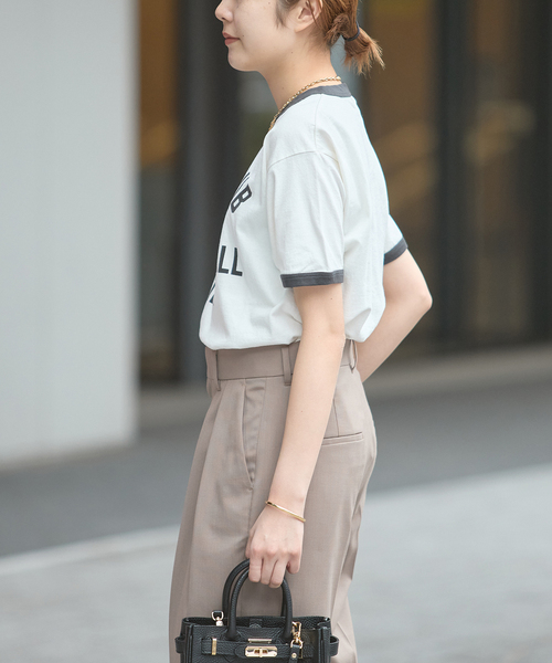 journal standard L'essage(ジャーナルスタンダードレサージュ)の「《L.E.S》リンガーTシャツ(Tシャツ/カットソー・レディース・ベージュ/ホワイト/ブラック・FREE)」の20枚目の写真