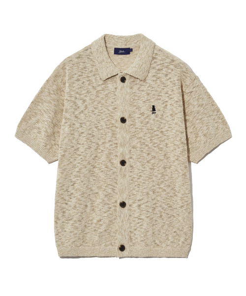 YALE(イェール)の「ヘダーショートスリーブニットシャツヘダーベージュ(Tシャツ/カットソー・レディース・その他・MEDIUM/SMALL/X-LARGE/LARGE)」の2枚目の写真
