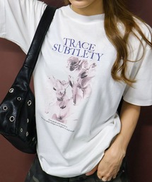 汗染み防止花フォト Tシャツ