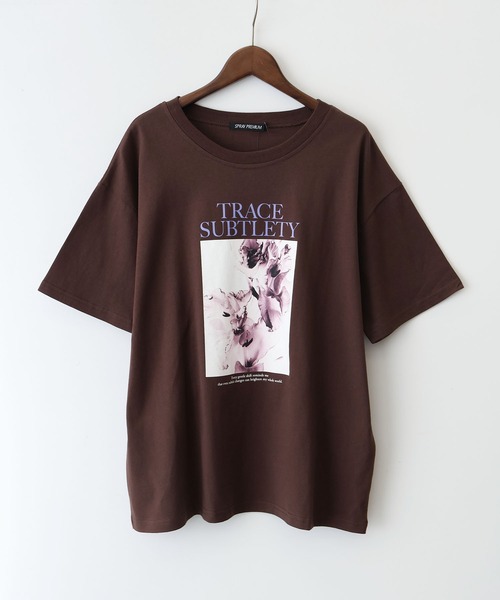 SpRay（スプレイ）の「汗染み防止花フォト Tシャツ（Tシャツ/カットソー・レディース・ブラック/グレー/ブラウン/アイボリー/チャコールグレー・FREE）」の16枚目の写真