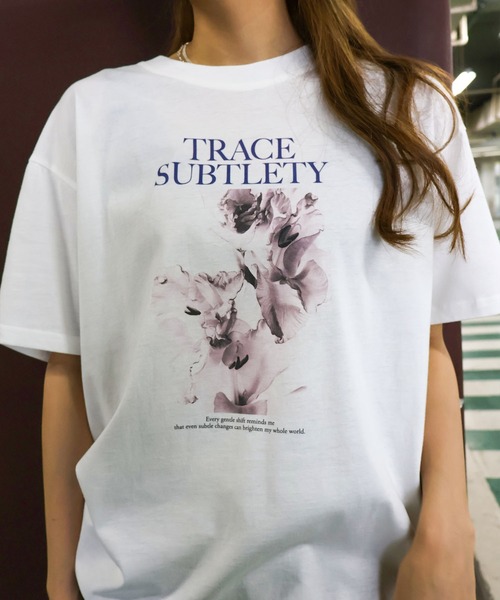SpRay（スプレイ）の「汗染み防止花フォト Tシャツ（Tシャツ/カットソー・レディース・ブラック/グレー/ブラウン/アイボリー/チャコールグレー・FREE）」の21枚目の写真