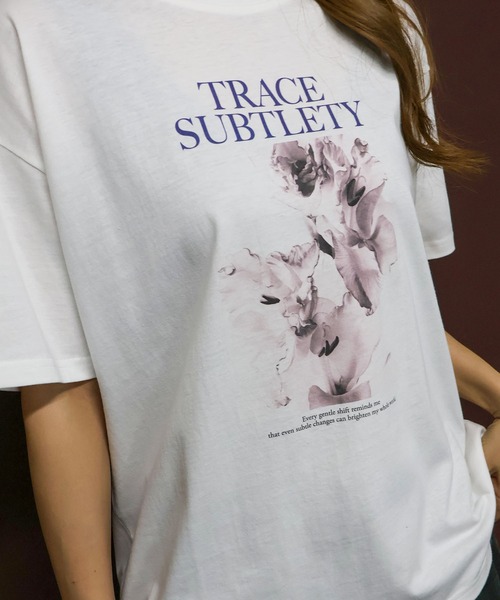 SpRay（スプレイ）の「汗染み防止花フォト Tシャツ（Tシャツ/カットソー・レディース・ブラック/グレー/ブラウン/アイボリー/チャコールグレー・FREE）」の20枚目の写真