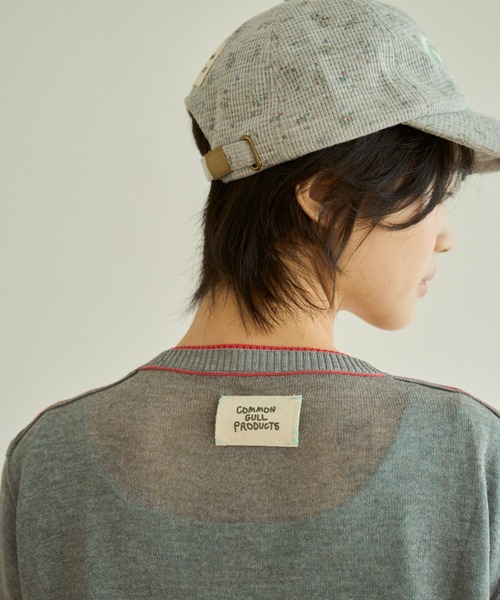 common gull products.（コモンガルプロダクツ）の「2つで1つの半袖カーディガン、芽心（カーディガン/ボレロ・レディース・グレー系/ミント/ネイビー/サックスブルー・SMALL/MEDIUM）」の8枚目の写真