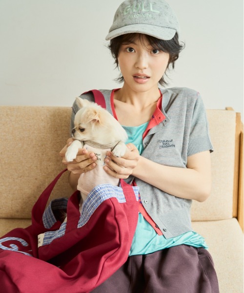 common gull products.（コモンガルプロダクツ）の「2つで1つの半袖カーディガン、芽心（カーディガン/ボレロ・レディース・グレー系/ミント/ネイビー/サックスブルー・SMALL/MEDIUM）」の14枚目の写真