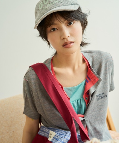 common gull products.（コモンガルプロダクツ）の「2つで1つの半袖カーディガン、芽心（カーディガン/ボレロ・レディース・グレー系/ミント/ネイビー/サックスブルー・SMALL/MEDIUM）」の16枚目の写真