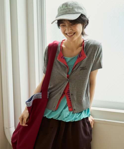 common gull products.（コモンガルプロダクツ）の「2つで1つの半袖カーディガン、芽心（カーディガン/ボレロ・レディース・グレー系/ミント/ネイビー/サックスブルー・SMALL/MEDIUM）」の21枚目の写真