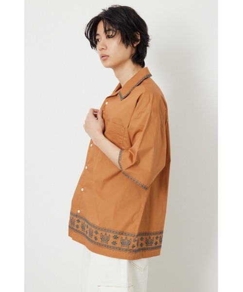 RODEO CROWNS WIDE BOWL（ロデオクラウンズワイドボウル）の「Crown Hem シャツ（シャツ/ブラウス・メンズ・ブラック/オフホワイト/ダークオレンジ・MEDIUM/LARGE）」の14枚目の写真