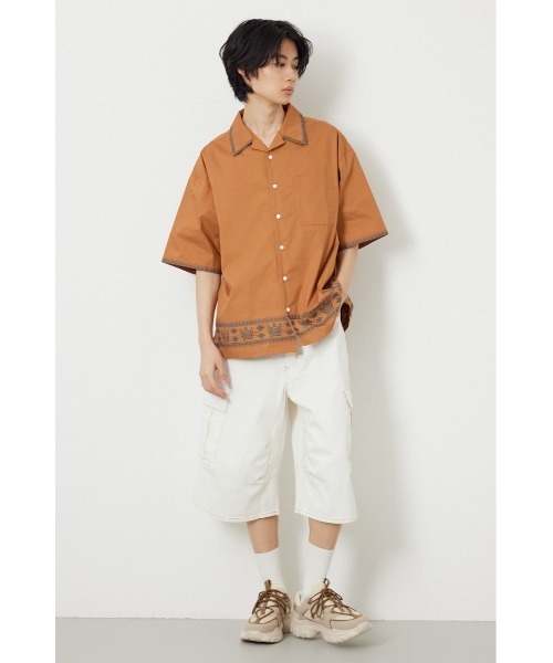 RODEO CROWNS WIDE BOWL（ロデオクラウンズワイドボウル）の「Crown Hem シャツ（シャツ/ブラウス・メンズ・ブラック/オフホワイト/ダークオレンジ・MEDIUM/LARGE）」の16枚目の写真