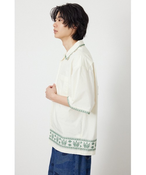 RODEO CROWNS WIDE BOWL（ロデオクラウンズワイドボウル）の「Crown Hem シャツ（シャツ/ブラウス・メンズ・ブラック/オフホワイト/ダークオレンジ・MEDIUM/LARGE）」の4枚目の写真