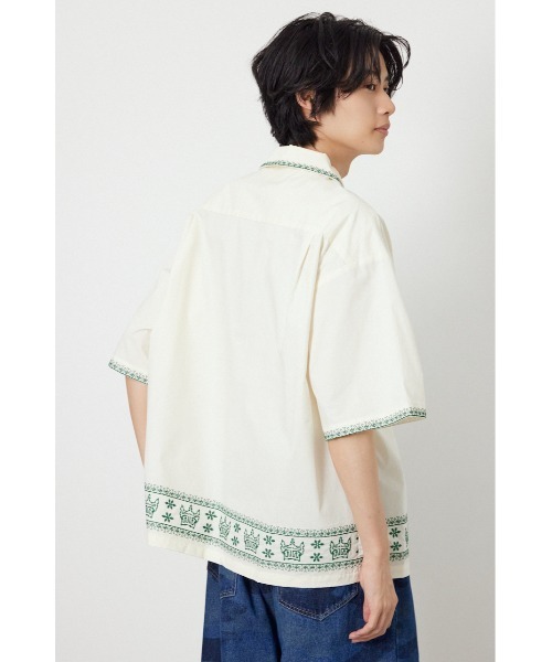 RODEO CROWNS WIDE BOWL（ロデオクラウンズワイドボウル）の「Crown Hem シャツ（シャツ/ブラウス・メンズ・ブラック/オフホワイト/ダークオレンジ・MEDIUM/LARGE）」の5枚目の写真