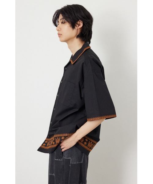 RODEO CROWNS WIDE BOWL（ロデオクラウンズワイドボウル）の「Crown Hem シャツ（シャツ/ブラウス・メンズ・ブラック/オフホワイト/ダークオレンジ・MEDIUM/LARGE）」の9枚目の写真