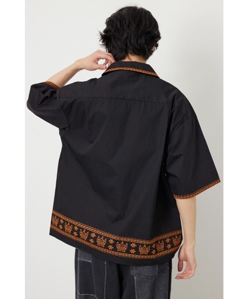 RODEO CROWNS WIDE BOWL（ロデオクラウンズワイドボウル）の「Crown Hem シャツ（シャツ/ブラウス・メンズ・ブラック/オフホワイト/ダークオレンジ・MEDIUM/LARGE）」の10枚目の写真