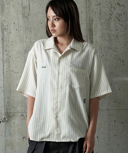 DEVILOCK（デビロック）の「DEVILOCK PIN STRIPE EMBROIDERY SHIRT（シャツ/ブラウス・メンズ・チャコールグレー/ブラック/ホワイト・X-LARGE/LARGE/MEDIUM）」の6枚目の写真