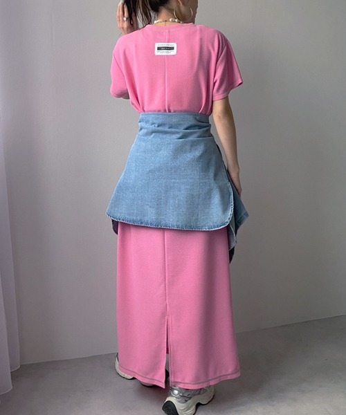 bohmal（ボマール）の「ワッフルマキシ半袖ワンピース（ワンピース・レディース・ピンク/ブルー/ブラック/ライム・MEDIUM/TALL/MEDIUM）」の7枚目の写真