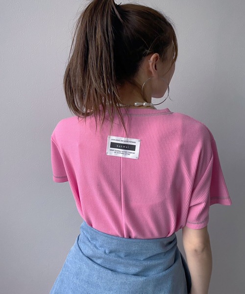 bohmal（ボマール）の「ワッフルマキシ半袖ワンピース（ワンピース・レディース・ピンク/ブルー/ブラック/ライム・MEDIUM/TALL/MEDIUM）」の9枚目の写真