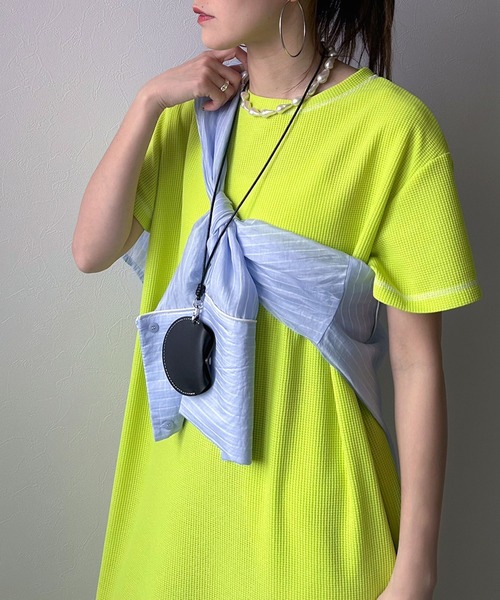 bohmal（ボマール）の「ワッフルマキシ半袖ワンピース（ワンピース・レディース・ピンク/ブルー/ブラック/ライム・MEDIUM/TALL/MEDIUM）」の11枚目の写真