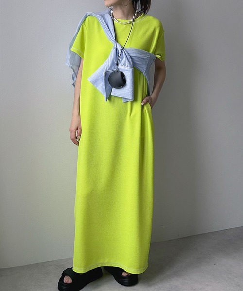 bohmal（ボマール）の「ワッフルマキシ半袖ワンピース（ワンピース・レディース・ピンク/ブルー/ブラック/ライム・MEDIUM/TALL/MEDIUM）」の13枚目の写真