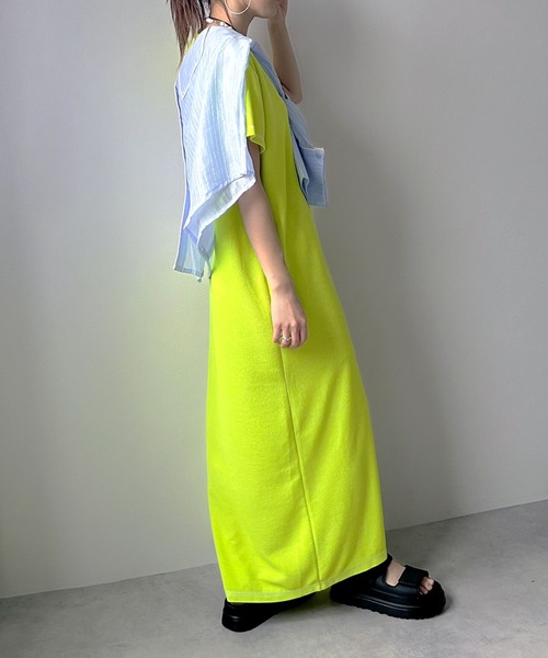 bohmal（ボマール）の「ワッフルマキシ半袖ワンピース（ワンピース・レディース・ピンク/ブルー/ブラック/ライム・MEDIUM/TALL/MEDIUM）」の17枚目の写真