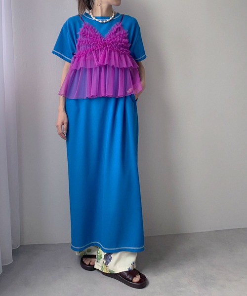 bohmal（ボマール）の「ワッフルマキシ半袖ワンピース（ワンピース・レディース・ピンク/ブルー/ブラック/ライム・MEDIUM/TALL/MEDIUM）」の18枚目の写真