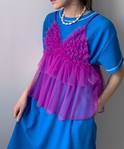 bohmal（ボマール）の「ワッフルマキシ半袖ワンピース（ワンピース・レディース・ピンク/ブルー/ブラック/ライム・MEDIUM/TALL/MEDIUM）」の19枚目の写真