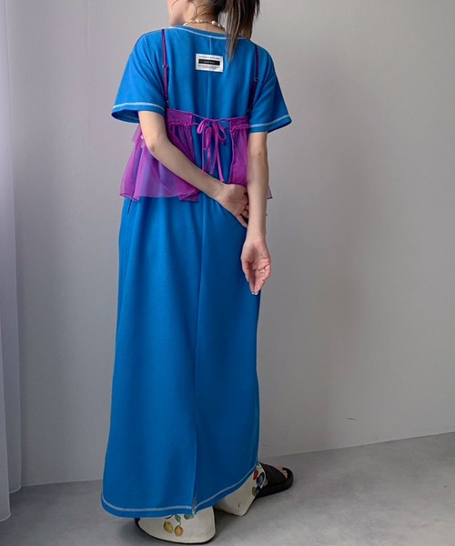 bohmal（ボマール）の「ワッフルマキシ半袖ワンピース（ワンピース・レディース・ピンク/ブルー/ブラック/ライム・MEDIUM/TALL/MEDIUM）」の21枚目の写真