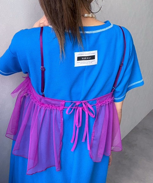 bohmal（ボマール）の「ワッフルマキシ半袖ワンピース（ワンピース・レディース・ピンク/ブルー/ブラック/ライム・MEDIUM/TALL/MEDIUM）」の22枚目の写真
