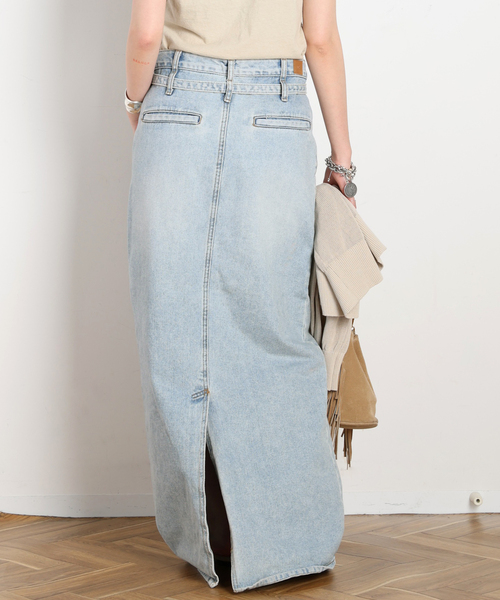 LOW CLASSIC(ロウ クラシック)の「【LOW CLASSIC/ロウ・クラシック】BELTED HIGH WAIST DENIM SKIR(デニムスカート・レディース・ブルー/チャコールグレー・38/36)」の17枚目の写真
