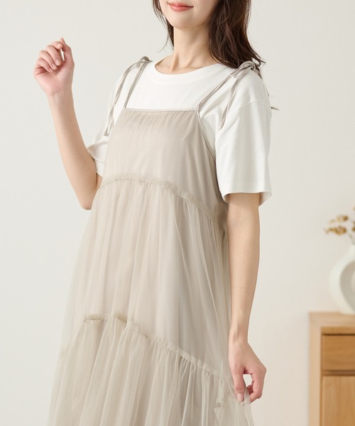 DAYRA(デイラ)の「ゆる 半袖 ラウンドネック Tシャツ トップス(Tシャツ/カットソー・レディース・ホワイト/チャコールグレー/ブラック/ネイビー/ピンク/キャメル・FREE)」の2枚目の写真
