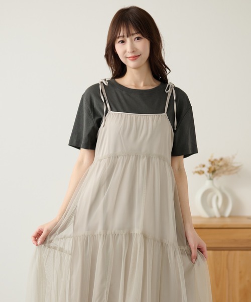 DAYRA(デイラ)の「ゆる 半袖 ラウンドネック Tシャツ トップス(Tシャツ/カットソー・レディース・ホワイト/チャコールグレー/ブラック/ネイビー/ピンク/キャメル・FREE)」の3枚目の写真