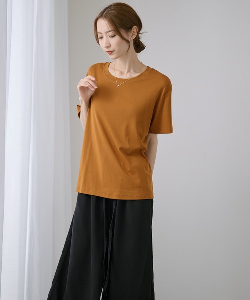 DAYRA(デイラ)の「ゆる 半袖 ラウンドネック Tシャツ トップス(Tシャツ/カットソー・レディース・ホワイト/チャコールグレー/ブラック/ネイビー/ピンク/キャメル・FREE)」の12枚目の写真