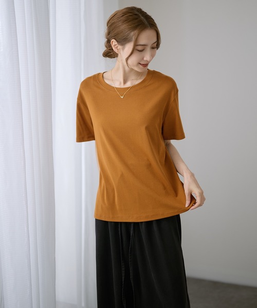 DAYRA(デイラ)の「ゆる 半袖 ラウンドネック Tシャツ トップス(Tシャツ/カットソー・レディース・ホワイト/チャコールグレー/ブラック/ネイビー/ピンク/キャメル・FREE)」の15枚目の写真
