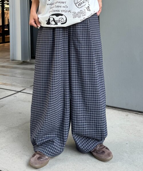 CIAOPANIC TYPY(チャオパニックティピー)の「【UNISEX】チェックカーブイージーパンツ(その他パンツ・レディース・グリーン/ネイビー/ブラウン・LARGE/MEDIUM)」の3枚目の写真