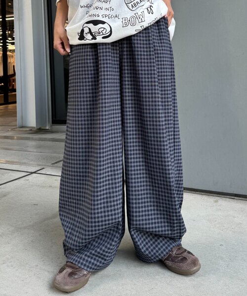 CIAOPANIC TYPY(チャオパニックティピー)の「【UNISEX】チェックカーブイージーパンツ(その他パンツ・レディース・グリーン/ネイビー/ブラウン・LARGE/MEDIUM)」の7枚目の写真