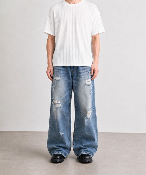 CALIFORNIA OUTFITTERS(カリフォルニア アウトフィッターズ)の「5C31レースシアー クルーネックTEE(Tシャツ/カットソー・メンズ・ブラック/ホワイト・FREE)」の9枚目の写真